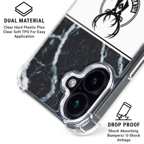 NBA Milwaukee Bucks Marble iPhone 16 MagSafe Case