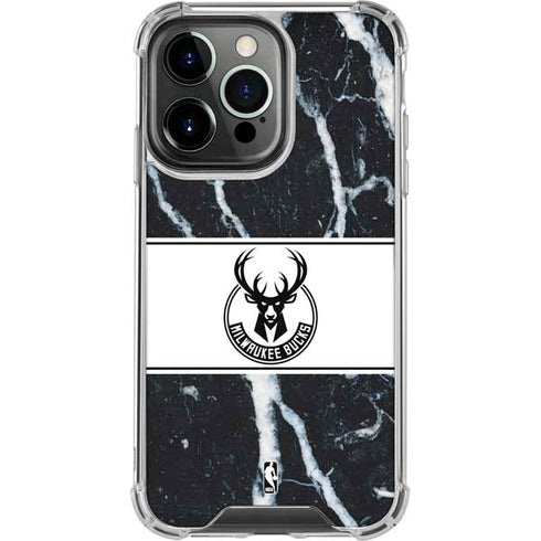 NBA Milwaukee Bucks Marble iPhone 16 Pro Clear Case