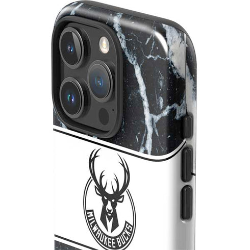 NBA Milwaukee Bucks Marble iPhone 16 Pro Max Impact Case