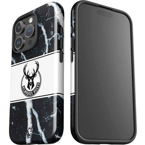 NBA Milwaukee Bucks Marble iPhone 16 Pro Max Impact Case
