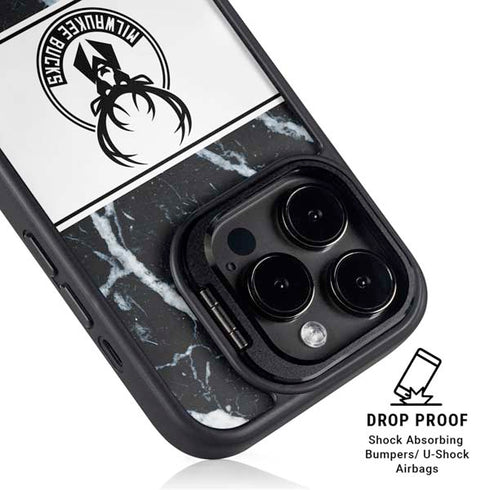 NBA Milwaukee Bucks Marble iPhone 16 Pro Max Kickstand Case