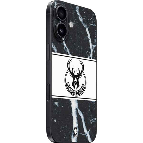 NBA Milwaukee Bucks Marble iPhone 16 Skin