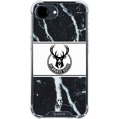 NBA Milwaukee Bucks Marble iPhone 16e Clear Case