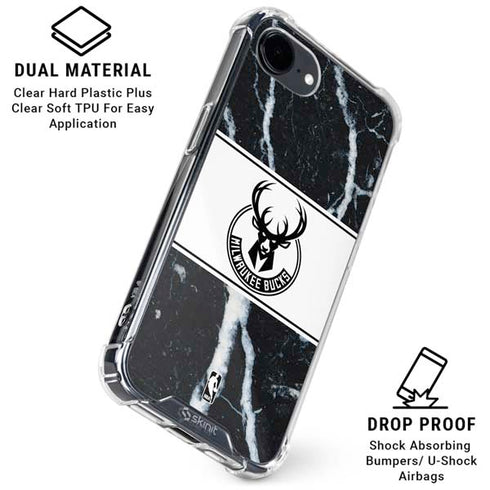 NBA Milwaukee Bucks Marble iPhone 16e Clear Case