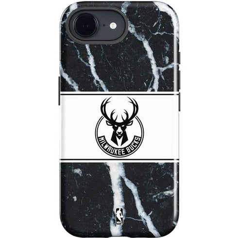 NBA Milwaukee Bucks Marble iPhone 16e Impact Case