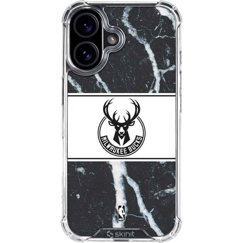 NBA Milwaukee Bucks Marble iPhone 17 Clear Case