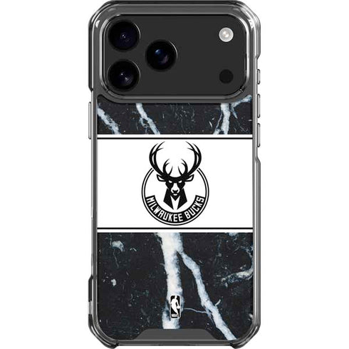 NBA Milwaukee Bucks Marble iPhone 18 Pro Max Clear Case