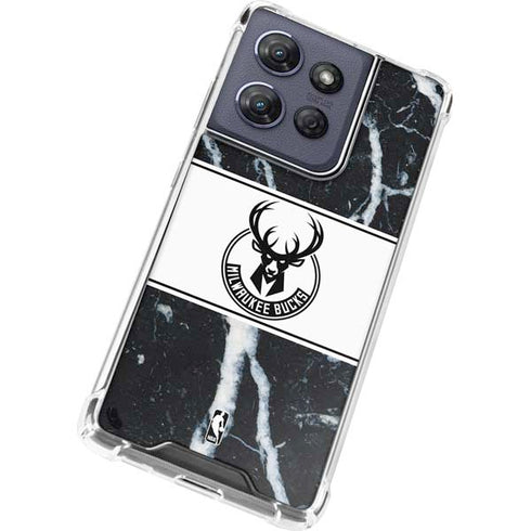 NBA Milwaukee Bucks Marble Moto G 5G (2025) Clear Case