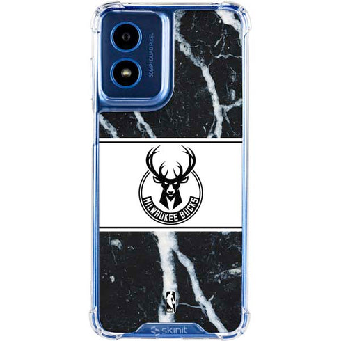 NBA Milwaukee Bucks Marble Moto G 5G (2024) Clear Case