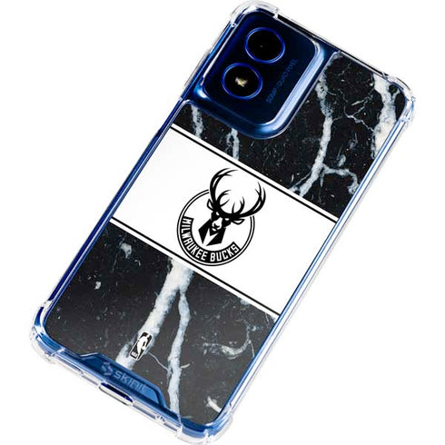 NBA Milwaukee Bucks Marble Moto G 5G (2024) Clear Case