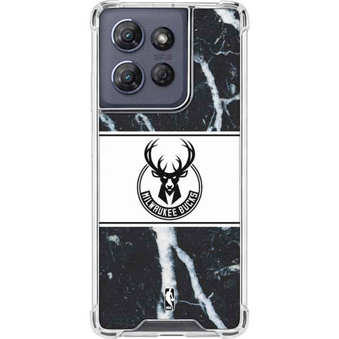 NBA Milwaukee Bucks Marble Moto G Play 5G (2025) Clear Case