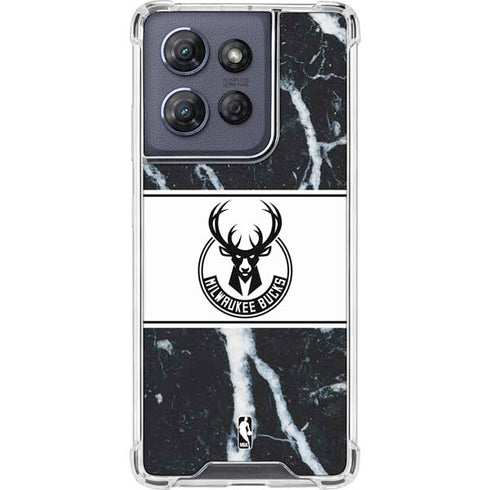 NBA Milwaukee Bucks Marble Moto G Stylus 5G (2025) Clear Case