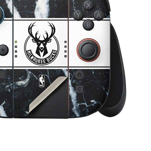 NBA Milwaukee Bucks Marble Nintendo Switch 2 (2025) Joy-Con Controller Skin