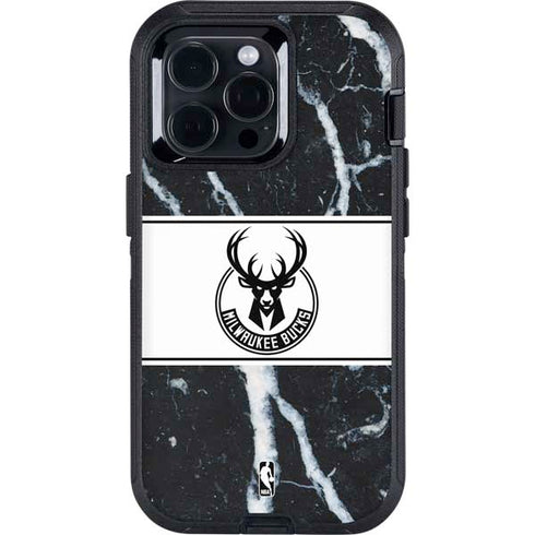 NBA Milwaukee Bucks Marble Otterbox Defender iPhone Skin