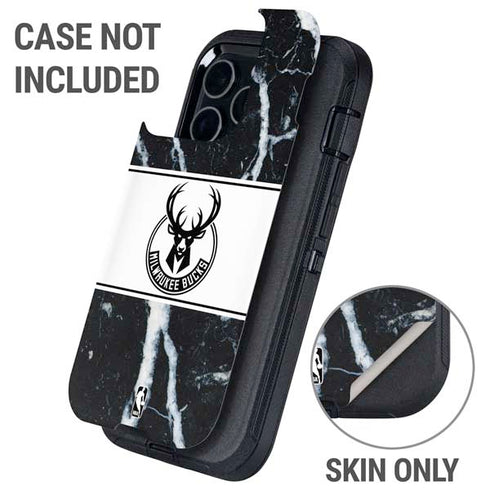 NBA Milwaukee Bucks Marble Otterbox Defender iPhone Skin