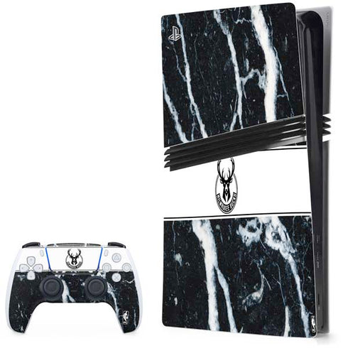 NBA Milwaukee Bucks Marble PS5 Pro Bundle Skin