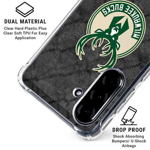 NBA Milwaukee Bucks Rusted Dark Galaxy A36 5G Clear Case