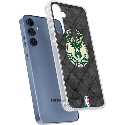 NBA Milwaukee Bucks Rusted Dark Galaxy A55 5G Clear Case