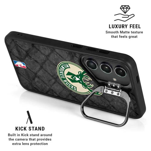 NBA Milwaukee Bucks Rusted Dark Galaxy S25 Kickstand Case