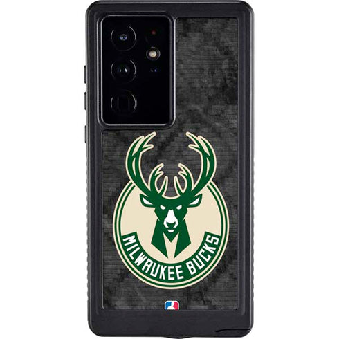 NBA Milwaukee Bucks Rusted Dark Galaxy S24 Ultra Waterproof Case