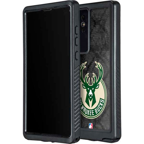 NBA Milwaukee Bucks Rusted Dark Galaxy S24 Ultra Waterproof Case