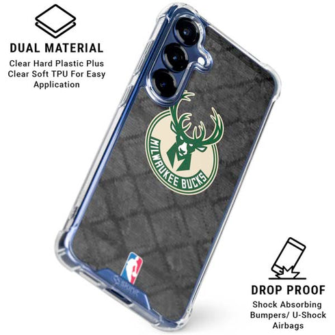 NBA Milwaukee Bucks Rusted Dark Galaxy S25 Clear Case