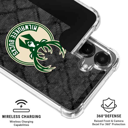 NBA Milwaukee Bucks Rusted Dark Galaxy S26 Clear Case