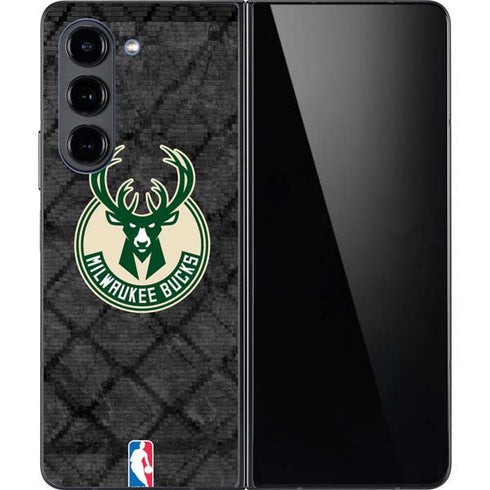 NBA Milwaukee Bucks Rusted Dark Galaxy Z Fold5 5G Skin