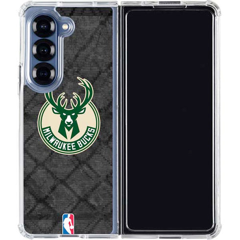 NBA Milwaukee Bucks Rusted Dark Galaxy Z Fold6 Clear Case