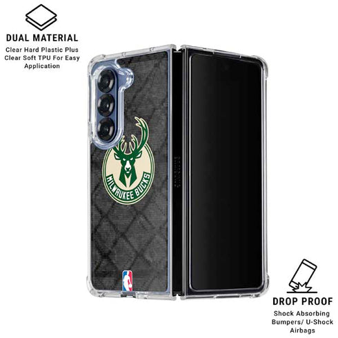 NBA Milwaukee Bucks Rusted Dark Galaxy Z Fold6 Clear Case