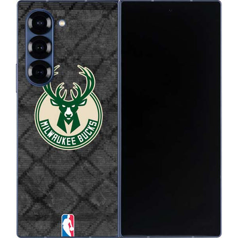 NBA Milwaukee Bucks Rusted Dark Galaxy Z Fold6 Skin