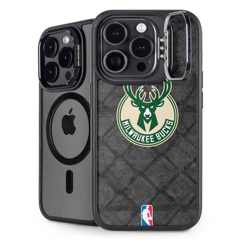 NBA Milwaukee Bucks Rusted Dark iPhone 14 Pro Kickstand Case