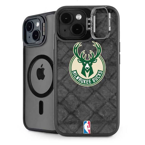 NBA Milwaukee Bucks Rusted Dark iPhone 15 Kickstand Case