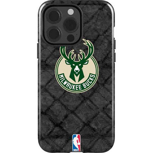 NBA Milwaukee Bucks Rusted Dark iPhone 15 Pro Impact Case