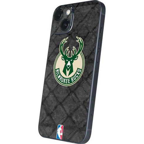NBA Milwaukee Bucks Rusted Dark iPhone 15 Skin