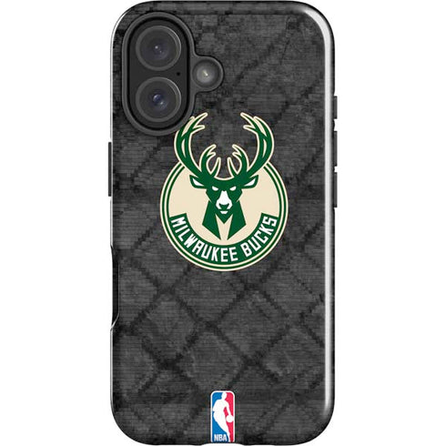 NBA Milwaukee Bucks Rusted Dark iPhone 16 Impact Case
