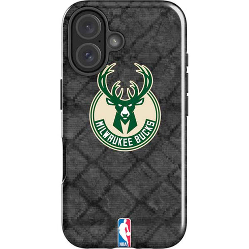 NBA Milwaukee Bucks Rusted Dark iPhone 16 Plus Impact Case
