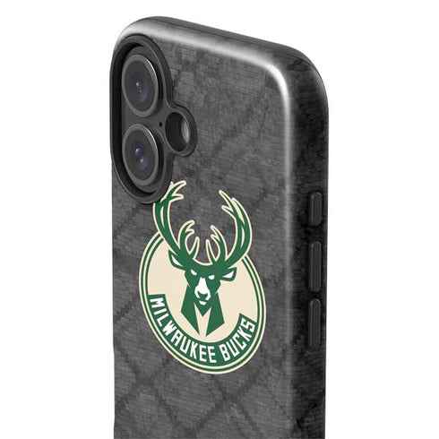 NBA Milwaukee Bucks Rusted Dark iPhone 16 Plus Impact Case