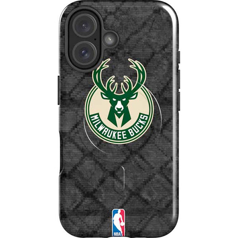 NBA Milwaukee Bucks Rusted Dark iPhone 16 Plus Magsafe Impact Case