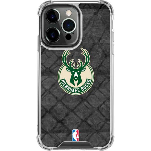 NBA Milwaukee Bucks Rusted Dark iPhone 16 Pro Clear Case