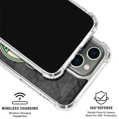NBA Milwaukee Bucks Rusted Dark iPhone 16 Pro Clear Case
