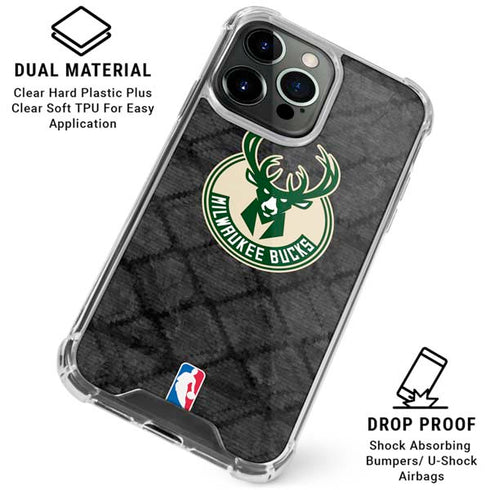 NBA Milwaukee Bucks Rusted Dark iPhone 16 Pro Clear Case