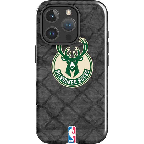 NBA Milwaukee Bucks Rusted Dark iPhone 16 Pro Impact Case
