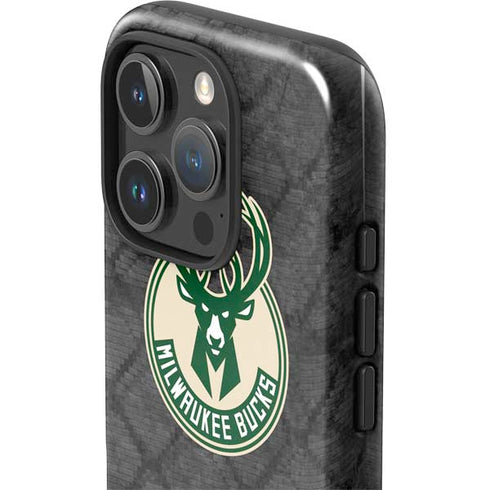 NBA Milwaukee Bucks Rusted Dark iPhone 16 Pro Impact Case