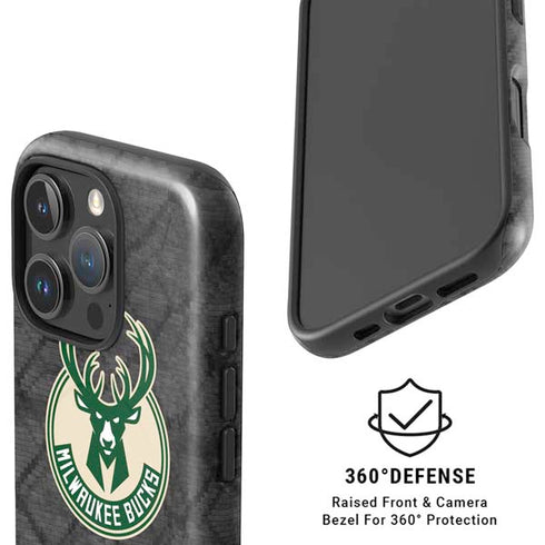 NBA Milwaukee Bucks Rusted Dark iPhone 16 Pro Magsafe Impact Case