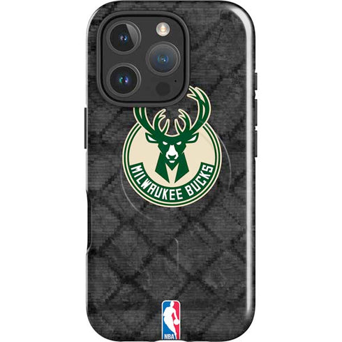 NBA Milwaukee Bucks Rusted Dark iPhone 16 Pro Max Magsafe Impact Case