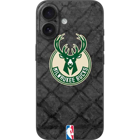 NBA Milwaukee Bucks Rusted Dark iPhone 16 Skin