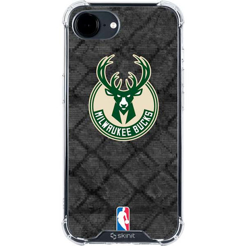 NBA Milwaukee Bucks Rusted Dark iPhone 16e Clear Case