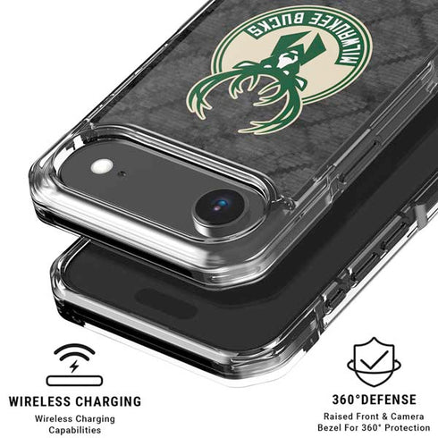 NBA Milwaukee Bucks Rusted Dark iPhone 17 Air Clear Case