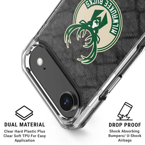 NBA Milwaukee Bucks Rusted Dark iPhone 17 Air Clear Case